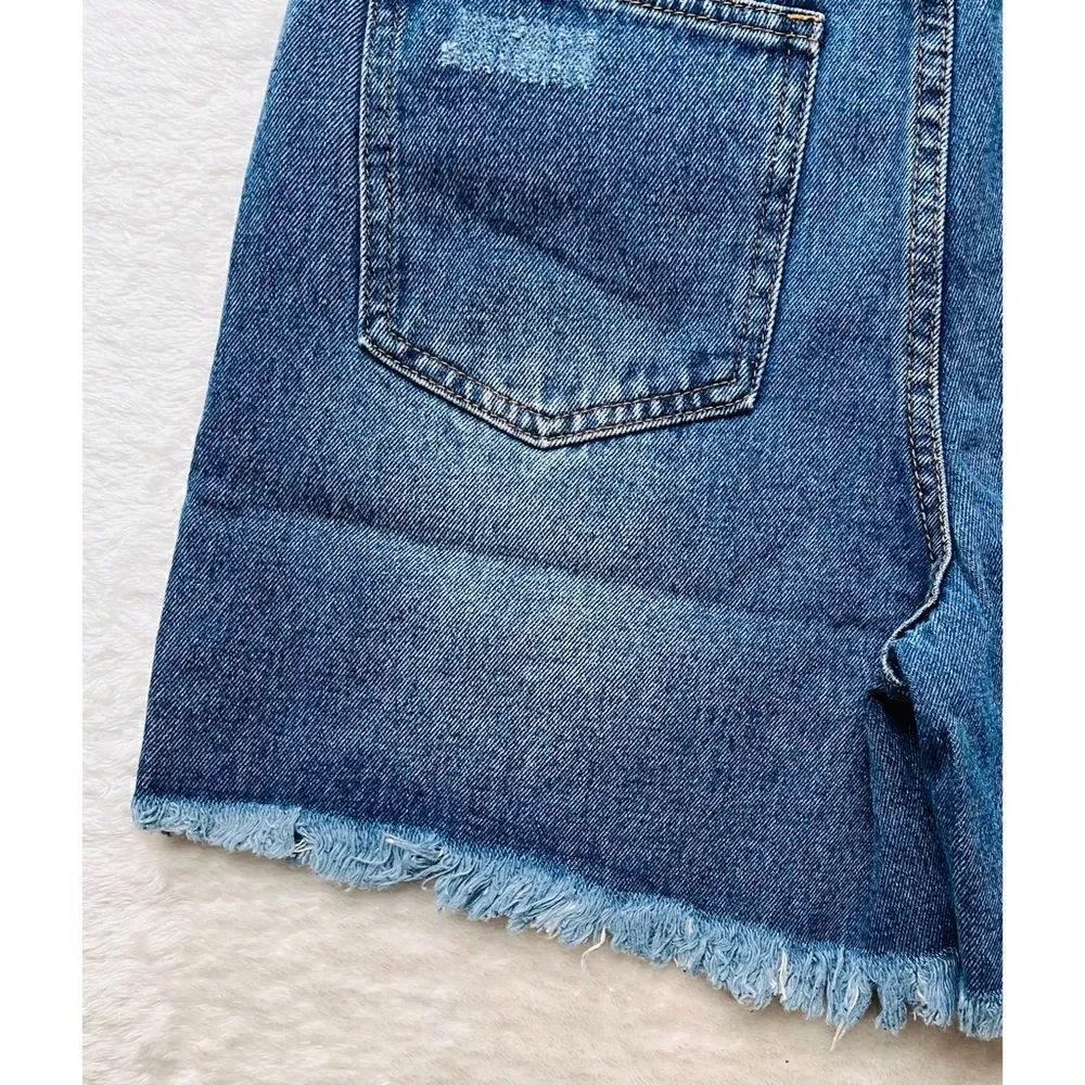 NWT superdown Lennon Distressed Mid Short in Dark Blue, Size 27